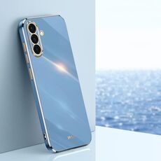 Per Samsung Galaxy A36 5G XINLI Custodia per telefono in TPU elettroplaccato 6D con bordo dritto (blu celeste)