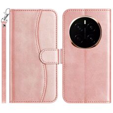 Custodia in pelle a forma di S per Honor Magic7 a doppia piega (oro rosa)