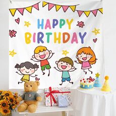 Layout di compleanno Panno da appendere Panno da parete per foto per bambini, dimensioni: 150x230 cm Velluto (ventuno)