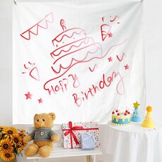Layout di compleanno Panno da appendere Panno da parete per foto per bambini, dimensioni: 150x230 cm Velluto(32)