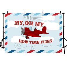 210x180cm Cartoon Small Aircraft Children Birthday Background Panno