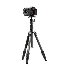 Fotopro X-go Carbon E 2 Treppiede monopiede 2 in 1 in fibra di carbonio a 5 sezioni (nero)