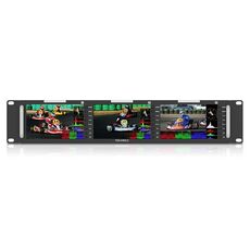 FEELWORLD T51 PLUS Monitor triplo da 5,5 pollici 2RU per montaggio su rack Monitor AV Full HD 3G-SDI 4KHDMI (spina USA)