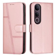 Per vivo V50 Lite Custodia per telefono in pelle con fibbia e cuciture in vitello (rosa)