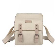 Borsa fotografica Cwatcun N1 retrò multifunzionale in tela impermeabile per fotocamera digitale, dimensioni: 18 x 12,5 x 21 cm Beige