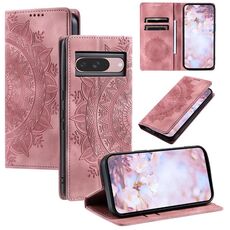 Per Google Pixel 10/10 Pro Custodia per telefono in pelle magnetica con motivo Totem (oro rosa)