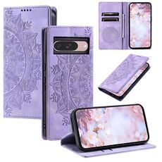 Per Google Pixel 10/10 Pro Custodia per telefono in pelle magnetica con motivo Totem (viola)