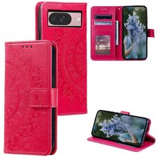 Per Google Pixel 10/10 Pro Custodia per telefono in pelle goffrata con motivo a fiori Totem con cordino (rosso)