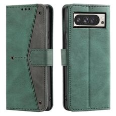 Per Google Pixel 10 Pro XL Custodia per telefono in pelle di vitello con cuciture effetto pelle di chiodo (verde)