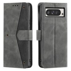 Per Google Pixel 10 Pro XL Custodia per telefono in pelle di vitello con cuciture effetto pelle di vitello (grigio)