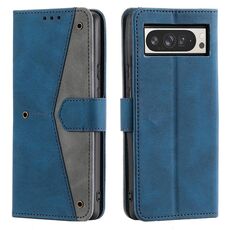 Per Google Pixel 10 Pro XL Custodia per telefono in pelle di vitello con cuciture effetto pelle di vitello (blu)