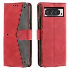 Per Google Pixel 10 Pro XL Custodia per telefono in pelle di vitello con cuciture effetto pelle di chiodo (rosso)