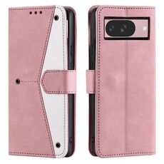 Per Google Pixel 10/10 Pro Custodia per telefono in pelle di vitello con cuciture effetto pelle di vitello (oro rosa)