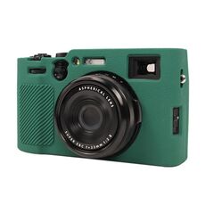 Per FUJIFILM X100VI Custodia protettiva in silicone morbido con texture Litchi (verde)