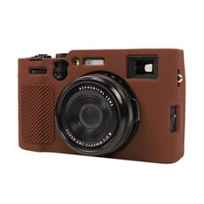Per FUJIFILM X100VI Custodia protettiva in silicone morbido con texture Litchi (caffè)
