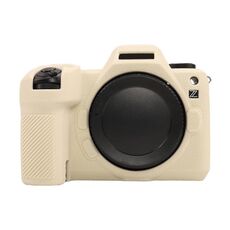 Per Nikon Z6III Custodia protettiva in silicone morbido con texture Litchi (bianco)