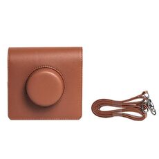 Custodia in pelle per fotocamera FUJIFILM Instax WIDE Evo con tracolla (marrone)