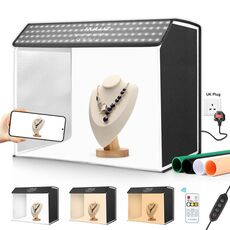 PULUZ Photo Studio Light Box Kit tenda portatile da studio fotografico cubico da 60 x 40 cm con 6 fondali colorati (spina UK)