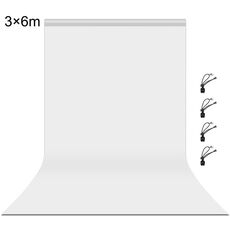 PULUZ 3 x 6 m Sfondo fotografico Spessore Sfondo per studio fotografico Fondale in tessuto (Bianco)