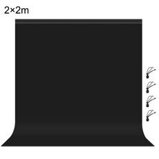 PULUZ 2 x 2 m Sfondo fotografico Spessore Sfondo per studio fotografico Fondale in tessuto (Nero)