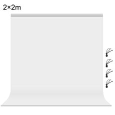 PULUZ 2 x 2 m Sfondo fotografico Spessore Sfondo per studio fotografico Fondale in tessuto (Bianco)