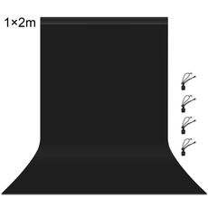 PULUZ 1m x 2m Sfondo fotografico Spessore Sfondo per studio fotografico Fondale in tessuto (Nero)