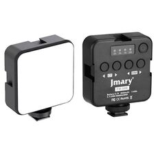 JMARY FM-59R Mini luce di riempimento dimmerabile per registrazione video con 3 attacchi a slitta fredda