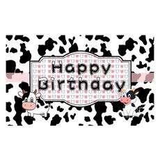 180x90 cm Cartone Animato Mucca Tema Decorazione Festa di Compleanno Sfondo Panno Fotografia Banner (2023SRB134)