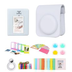 Per Polaroid Mini12 7 in 1 album fotografico adesivo cornice fotografica borsa per fotocamera, colore: bianco