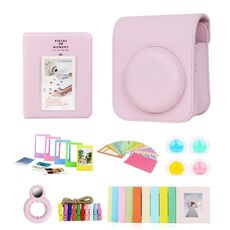 Per Polaroid Mini12 7 in 1 album fotografico adesivo cornice fotografica borsa per fotocamera, colore: rosa