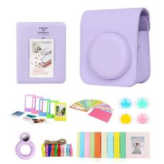 Per Polaroid Mini12 7 in 1 album fotografico adesivo cornice fotografica borsa per fotocamera, colore: viola