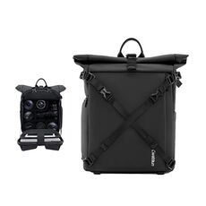 Borsa per fotocamera Cwatcun D113 per il tempo libero Borsa per fotografia da viaggio all'aperto ad alta capacità impermeabile, Colore: grande nero