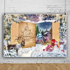 120x80cm Ghirlanda di Natale Scena di neve Fotografia Sfondo Tenda, Colore: 11421670