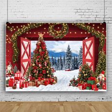 120x80cm Ghirlanda di Natale Scena di neve Fotografia Sfondo Tenda, Colore: 11422035