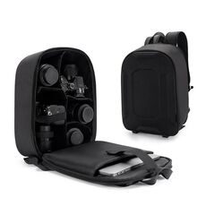 GELUZAK G19 1.0 Borsa per fotocamera rigida in EVA di medie dimensioni Zaino portaoggetti per fotocamera SLR (nero)