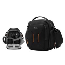 Cwatcun D140 Borsa a tracolla per fotocamera Borsa antiurto anticaduta Borsa piccola per il tempo libero all'aperto, Colore: Grande Nero