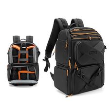 Zaino per fotocamera DSLR Cwatcun D132, rigido, antiurto, impermeabile, decompressione, borsa fotografica a tracolla, colore: 2a generazione, grande, nero
