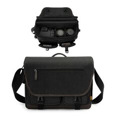 Cwatcun D142 Borsa per macchina fotografica vintage Borsa a tracolla Borsa per fotocamera digitale Borsa per archiviazione, Colore: Grande Nero