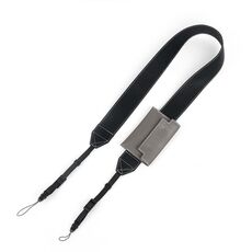 Tracolla universale in pelle PU per fotocamere reflex con porta carte (nero)