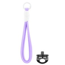 BRDRC Sports Camera Lanyard con vite da 1/4 di pollice, anti-perdita, cinturino da polso, accessori (corda viola, nodo bianco)