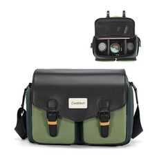 Cwatcun D99 Borsa a tracolla grande per fotocamera Borsa multifunzionale casual con colori contrastanti e leggera