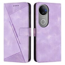 Per vivo V50 Dream Triangle Custodia in pelle per telefono con cordino (viola)