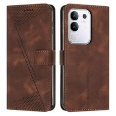 Per vivo Y29 4G Dream Triangle Custodia in pelle con cordino (marrone)