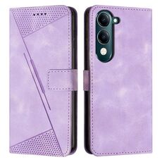Per vivo Y29s 5G / Y04 4G Dream Triangle Custodia in pelle con cordino (viola)