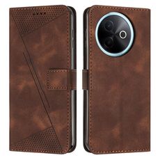 Per vivo Y39 5G Global Dream Triangle Custodia in pelle per telefono con cordino (marrone)