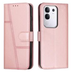 Per vivo Y29 4G Custodia per telefono in pelle con fibbia e cuciture in vitello (rosa)