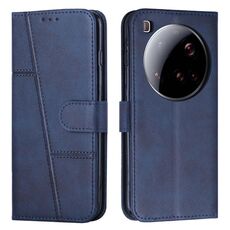 Per Xiaomi 15 Ultra Custodia per telefono in pelle con fibbia con texture in vitello con cuciture (blu)