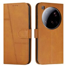 Per Xiaomi 15 Ultra Custodia per telefono in pelle con fibbia con texture in vitello con cuciture (giallo)