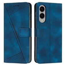 Per Samsung Galaxy S25 Edge 5G Dream Triangle Custodia in pelle con cordino lungo (blu)