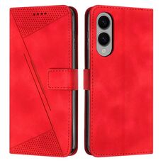Per Samsung Galaxy S25 Edge 5G Dream Triangle Custodia in pelle con cordino lungo (rosso)